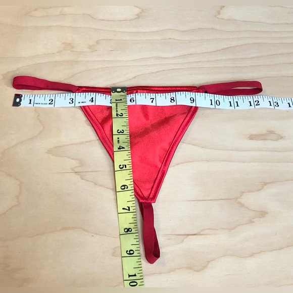 Satin Buster Corset With String Tong Red Womens Medium Sexy Stretch. - Picture 7 of 7